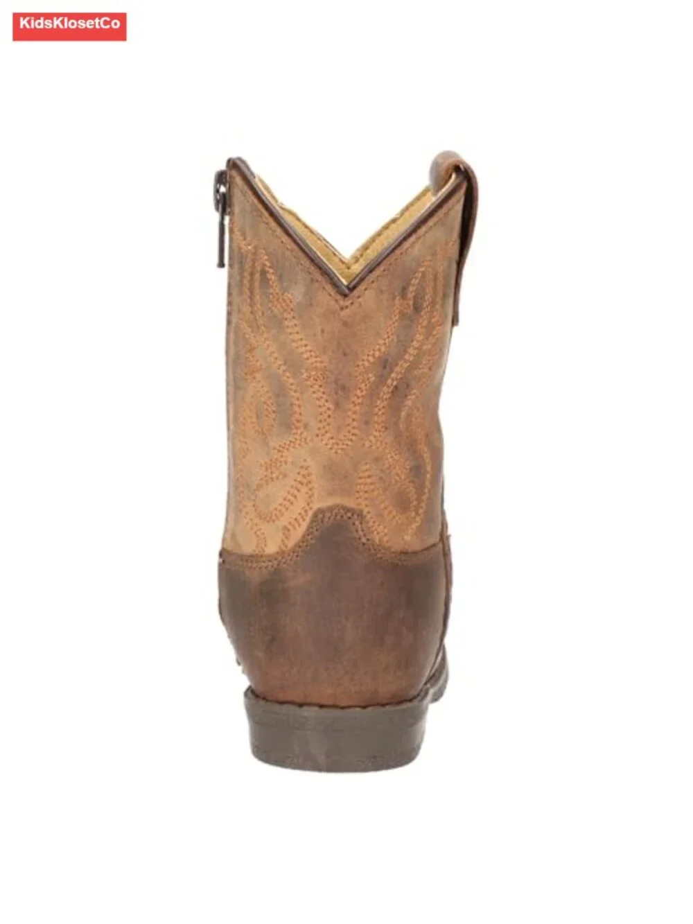 Genuine Leather Western Boots for Toddlers – Durable TPR Sole, Distressed Design